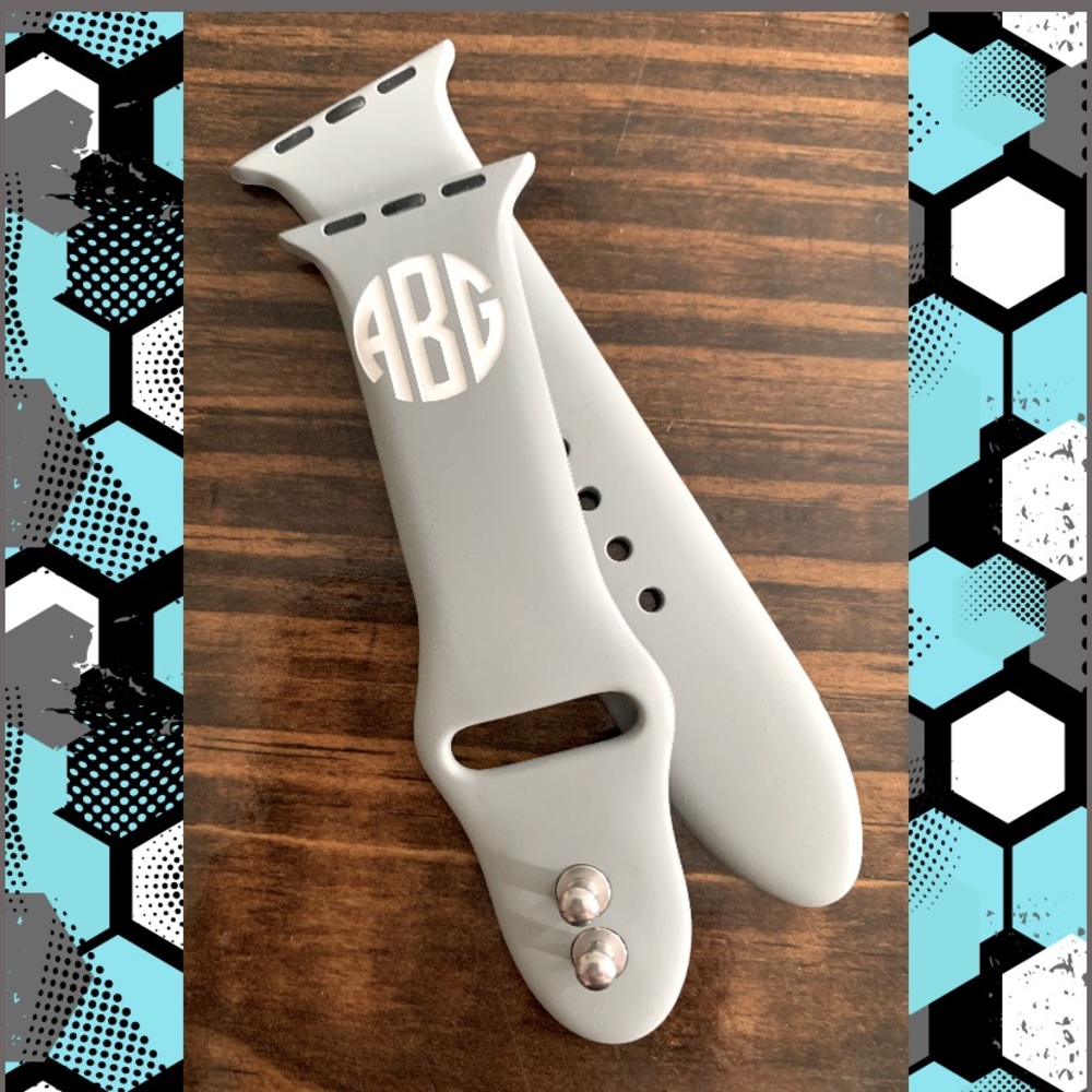 |BNWT| Grey Monogrammed Apple Watch Band